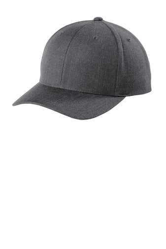 Sport-Tek® Yupoong® Curve Bill Snapback Cap Dark Heather Grey