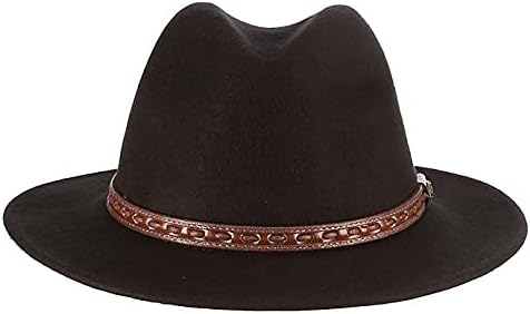 Scala Classico Men's Crushable Felt Safari With Leather Hat,Black,XL