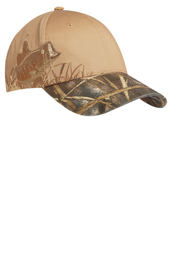 Port Authority® Embroidered Camouflage Cap Realtree MAX-5/ Tan/ Bass
