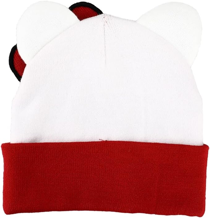 Sanrio Hello Kitty Big Face Bow Embroidered Beanie Hat for Girls Multicolored