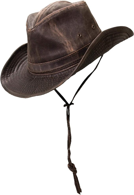 Men's Cotton Outback Hat with Chin Cord
