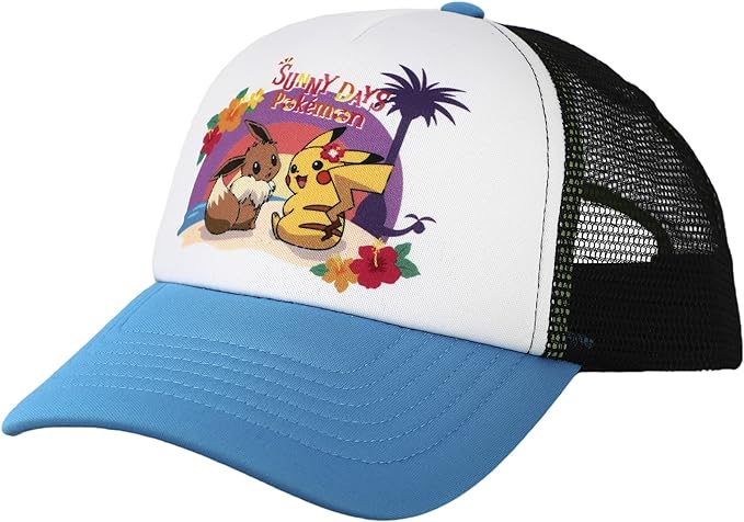 Pokemon Anime Cartoon Pikachu Embroidered Character Black Snapback Hat