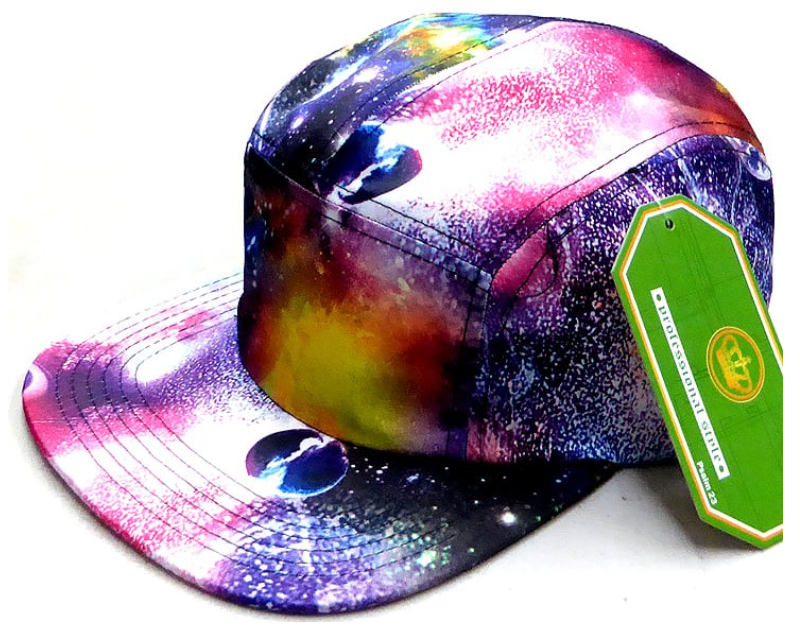 Blank 5-Panel Camp Hats Caps - Galaxy