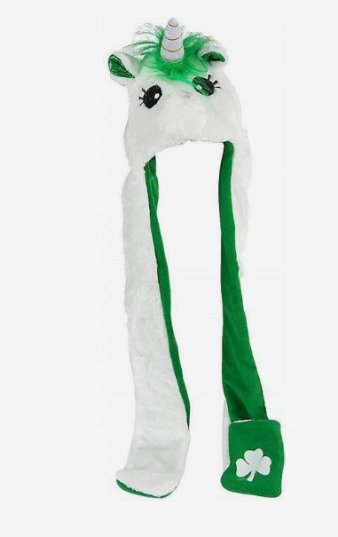 37" St Patricks day Unicorn Hat w/ Mittens